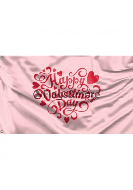 Saint Valentine's Day Flag Unique Print, 3x5 Ft / 90x150 cm size, EU Made