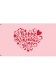 Saint Valentine's Day Flag Unique Print, 3x5 Ft / 90x150 cm size, EU Made
