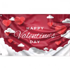 Saint Valentine's Day Flag II Unique Print, 3x5 Ft / 90x150 cm size, EU Made