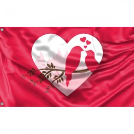 Saint Valentine's Day Flag III Unique Print, 3x5 Ft / 90x150 cm size, EU Made