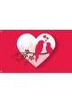 Saint Valentine's Day Flag III Unique Print, 3x5 Ft / 90x150 cm size, EU Made