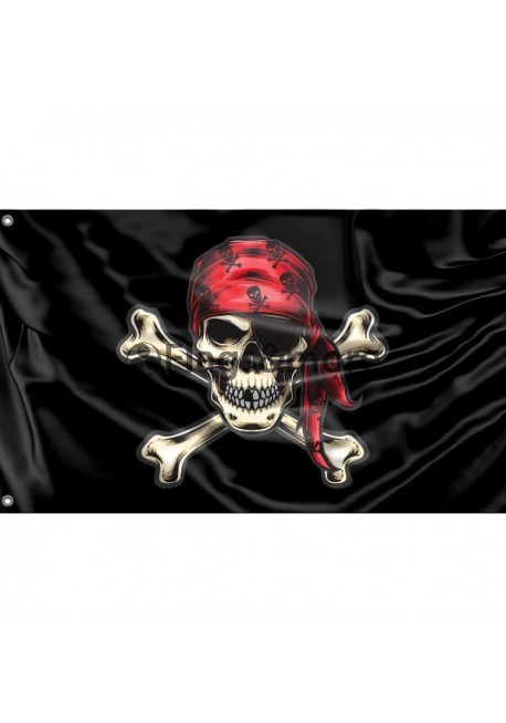 Pirate Flag VII Unique Print, 3x5 Ft / 90x150 cm size, EU Made