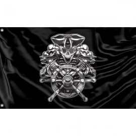 Pirate Flag VIII Unique Print, 3x5 Ft / 90x150 cm size, EU Made