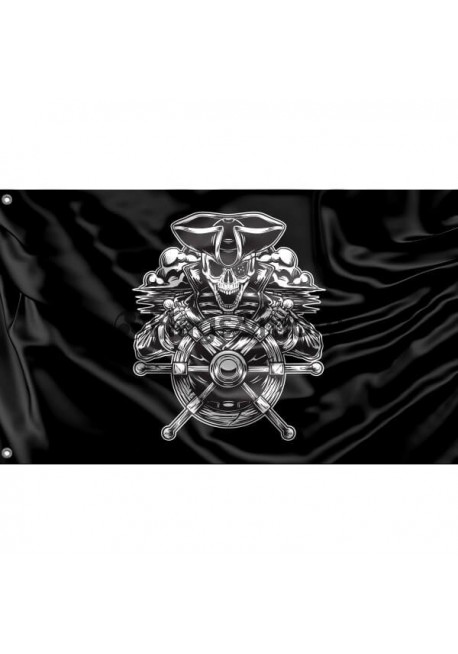 Pirate Flag VIII Unique Print, 3x5 Ft / 90x150 cm size, EU Made