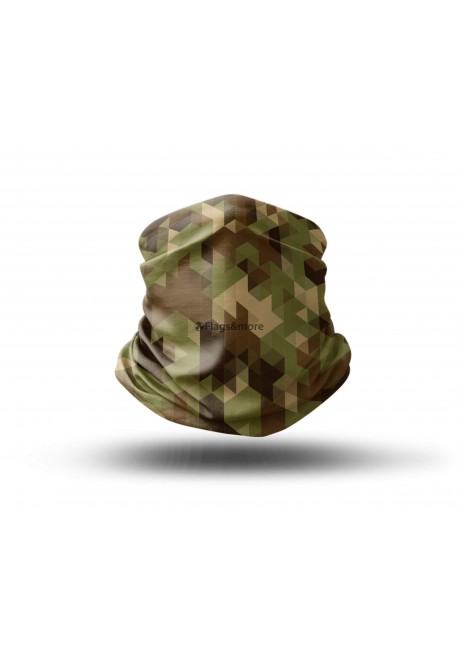 Washable Fabric Face Cover Neck Gaiter With Unique Print Camo Style Design EU Made