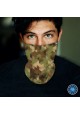 Washable Fabric Face Cover Neck Gaiter With Unique Print Camo Style Design EU Made