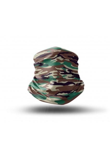Washable Fabric Face Cover Neck Gaiter With Unique Print Camo III Design EU Made