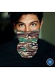 Washable Fabric Face Cover Neck Gaiter With Unique Print Camo III Design EU Made