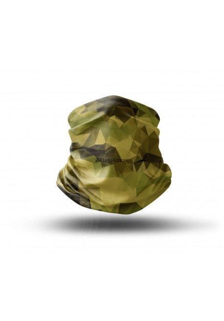 Washable Fabric Face Cover Neck Gaiter With Unique Print Camo V Design EU Made