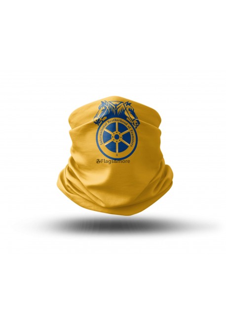 Washable Fabric Face Cover Neck Gaiter With Unique Print Teamsters Yellow Design EU Made