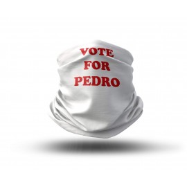 Washable Fabric Face Cover Neck Gaiter With Unique Print Vote For Pedro Design EU Made