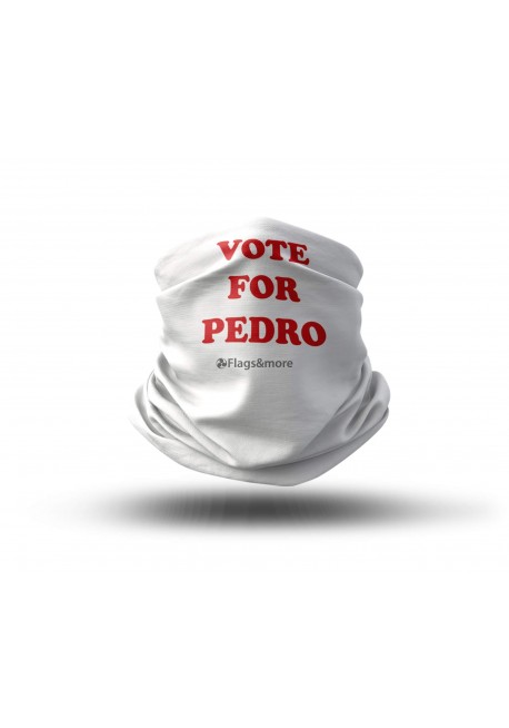 Washable Fabric Face Cover Neck Gaiter With Unique Print Vote For Pedro Design EU Made