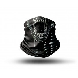 Washable Fabric Face Cover Neck Gaiter With Unique Print Xenomorph Design EU Made