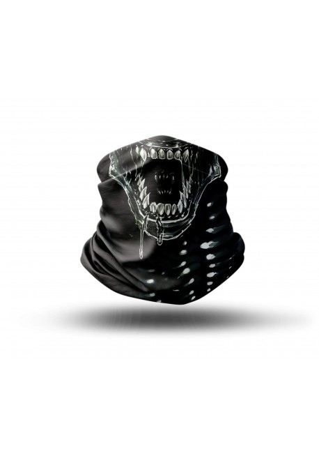 Washable Fabric Face Cover Neck Gaiter With Unique Print Xenomorph Design EU Made
