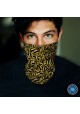 Washable Fabric Face Cover Neck Gaiter With Unique Print Artistic Leaves Design EU Made