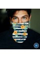 Washable Fabric Face Cover Neck Gaiter With Unique Print Artistic Flowers IV Design EU Made