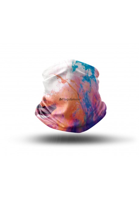 Washable Fabric Face Cover Neck Gaiter With Unique Print Colorful Smokes Design EU Made