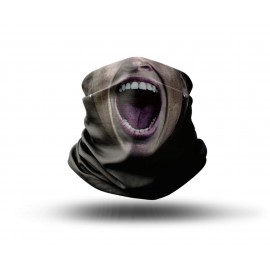Washable Fabric Face Cover Neck Gaiter With Unique Print Screaming Women Design EU Made