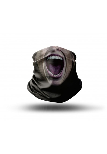 Washable Fabric Face Cover Neck Gaiter With Unique Print Screaming Women Design EU Made