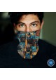 Washable Fabric Face Cover Neck Gaiter With Unique Print Chicago Skyline II Design EU Made