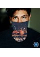 Washable Fabric Face Cover Neck Gaiter With Unique Print Chicago Skyline Design EU Made