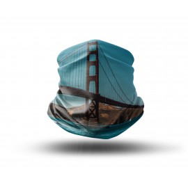 Washable Fabric Face Cover Neck Gaiter With Unique Print Golden Gate Design EU Made