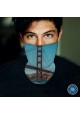 Washable Fabric Face Cover Neck Gaiter With Unique Print Golden Gate Design EU Made