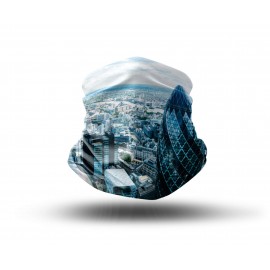 Washable Fabric Face Cover Neck Gaiter With Unique Print London Skyline Design EU Made