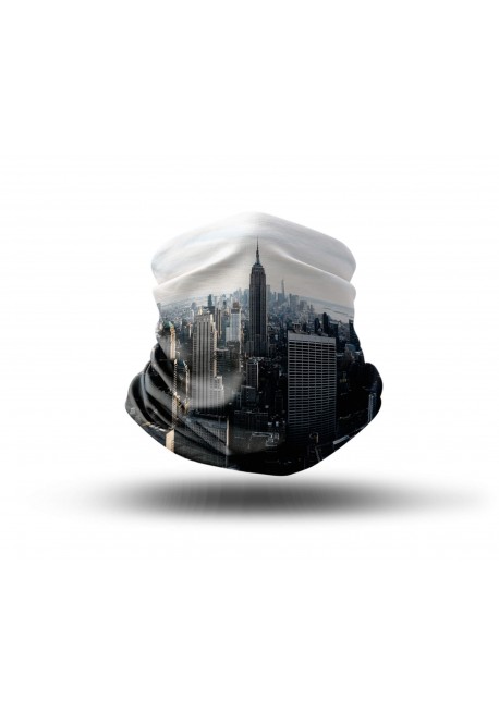 Washable Fabric Face Cover Neck Gaiter With Unique Print New York Skyline II Design EU Made