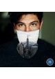 Washable Fabric Face Cover Neck Gaiter With Unique Print New York Skyline II Design EU Made