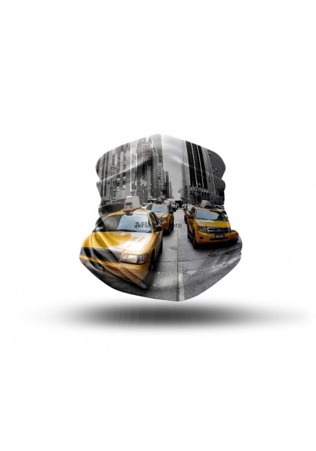 Washable Fabric Face Cover Neck Gaiter With Unique Print New York City III Design EU Made