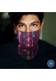 Washable Fabric Face Cover Neck Gaiter With Unique Print Cyberpunk Neon City Design EU Made