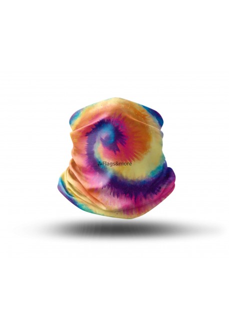 Washable Fabric Face Cover Neck Gaiter With Unique Print Colorful Hippie Style II Design EU Made