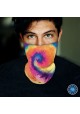 Washable Fabric Face Cover Neck Gaiter With Unique Print Colorful Hippie Style II Design EU Made