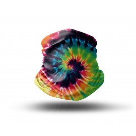 Washable Fabric Face Cover Neck Gaiter With Unique Print Colorful Hippie Style III Design EU Made