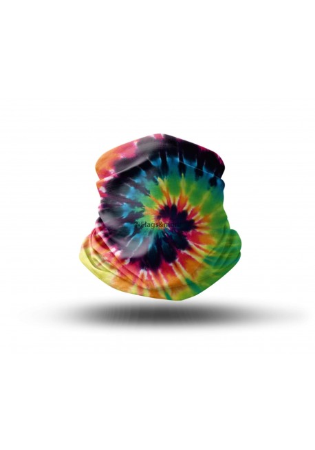 Washable Fabric Face Cover Neck Gaiter With Unique Print Colorful Hippie Style III Design EU Made