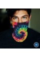 Washable Fabric Face Cover Neck Gaiter With Unique Print Colorful Hippie Style III Design EU Made