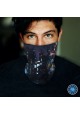 Washable Fabric Face Cover Neck Gaiter With Unique Print Cyberpunk Glowing City Design EU Made