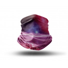 Washable Fabric Face Cover Neck Gaiter With Unique Print Cyberpunk Fantasy Space Design EU Made