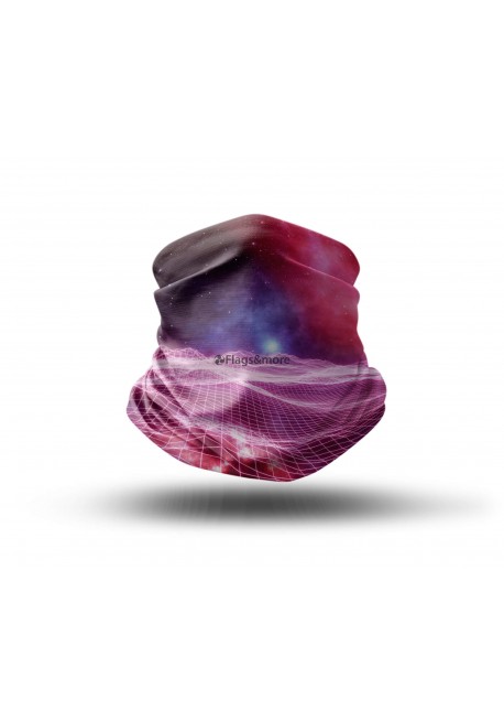 Washable Fabric Face Cover Neck Gaiter With Unique Print Cyberpunk Fantasy Space Design EU Made