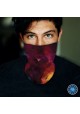 Washable Fabric Face Cover Neck Gaiter With Unique Print Fantasy Space Smokes II Design EU Made