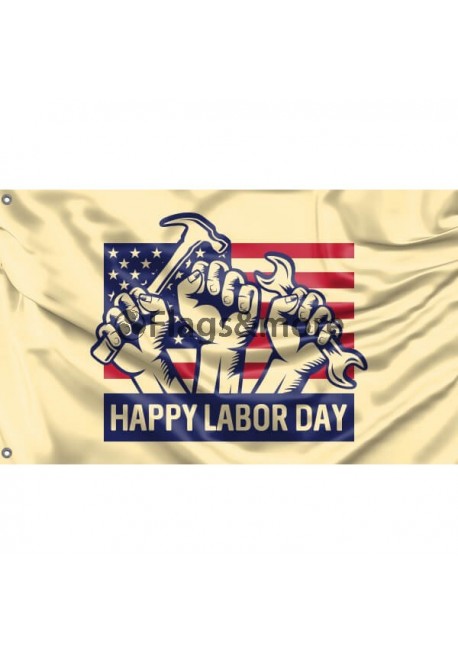Labor Day Celebration Flag II Unique Print, 3x5 Ft / 90x150 cm size, EU Made
