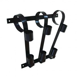 Triple flag pole bracket, black